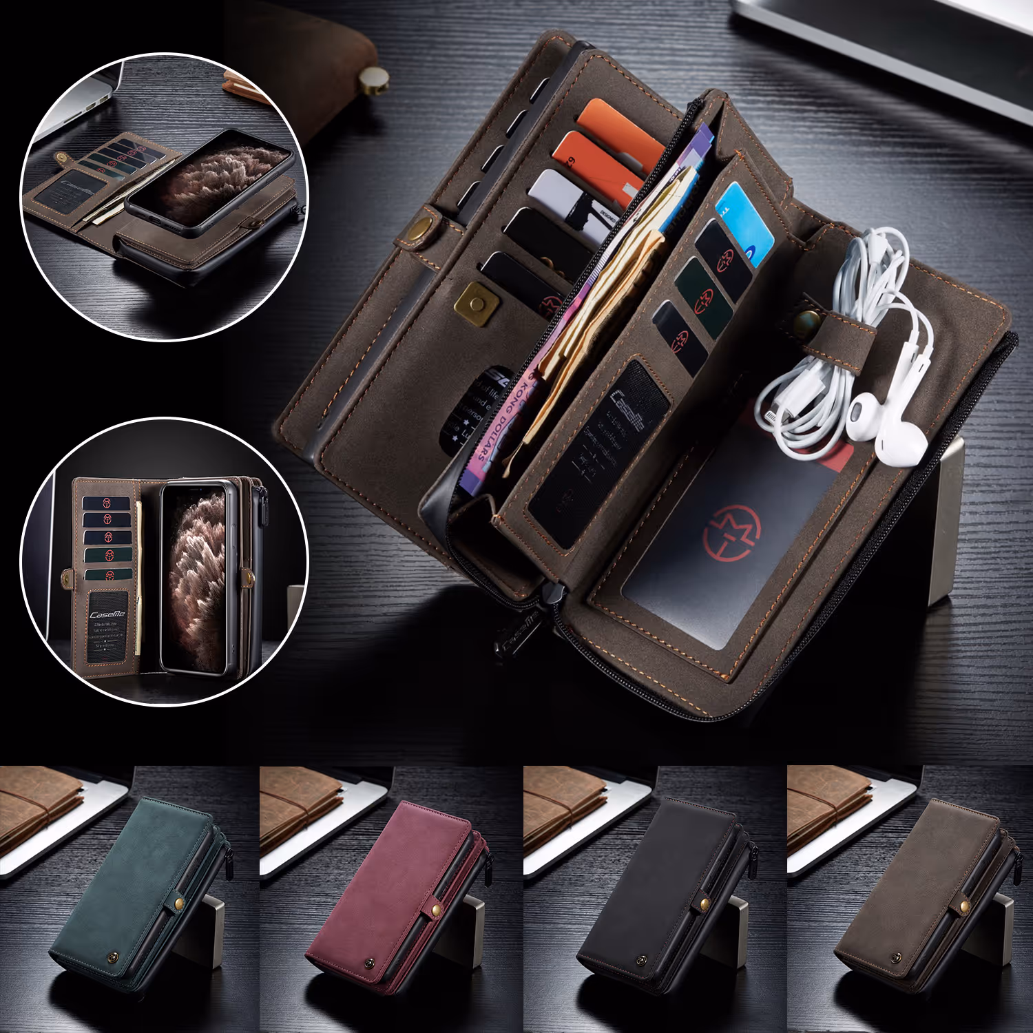 2 in 1 Wallet Magnetic Case for iPhone